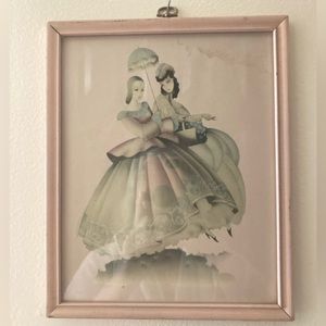 ANTIQUE PICTURE SHABBY CHIC Victorian England Ladies Belle Dresses Parasol Deco